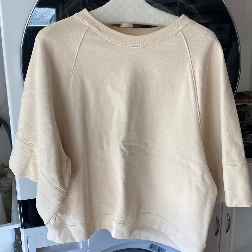 Tibi cream short sleeve sweatshirt L